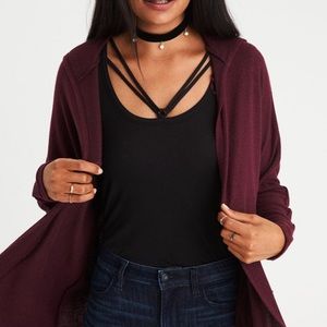 AEO maroon cardigan